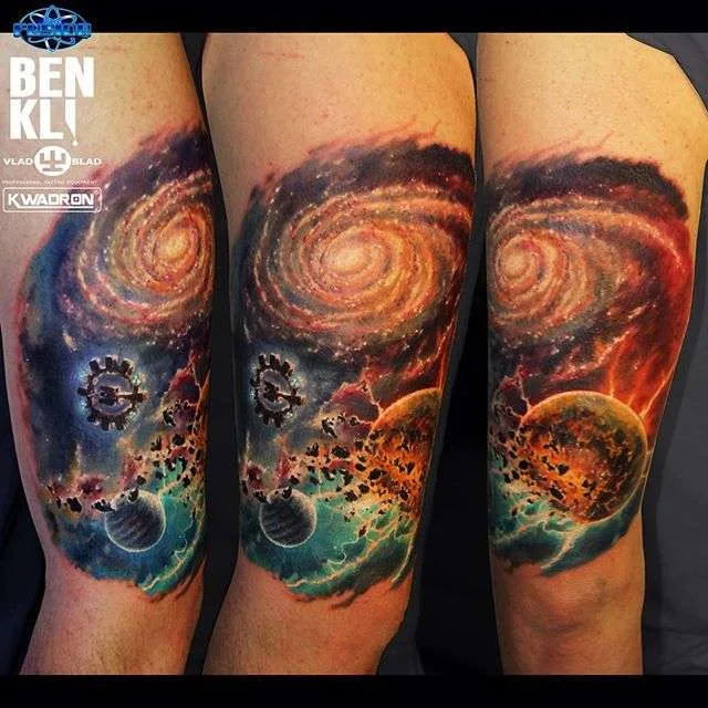 Tattoo artist Ben Klishevskiy - color space realism tattoo